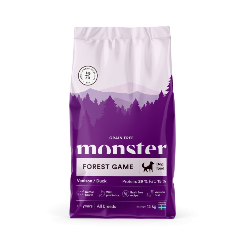 Monster Pet Food - Dog Grain Free Forest Game Venison/Duck - 12 kg
