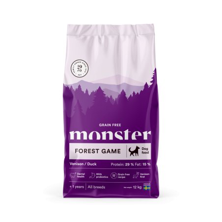 Monster Pet Food - Dog Grain Free Forest Game Venison/Duck - 12 kg