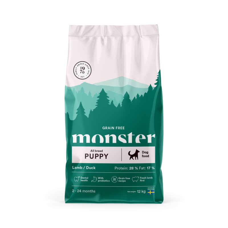 Monster Pet Food - Dog Grain Free Puppy All Breed Lamb/Duck - 12 kg