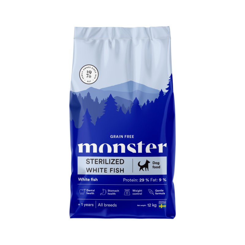 Monster Pet Food - Monster Dog Grain Free Sterilized - White Fish - 12 kg