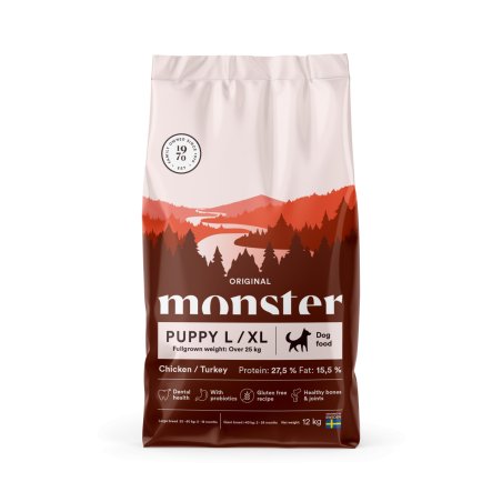 Monster Pet Food - Dog Original Puppy L/XL - Chicken/Turkey - 12 kg