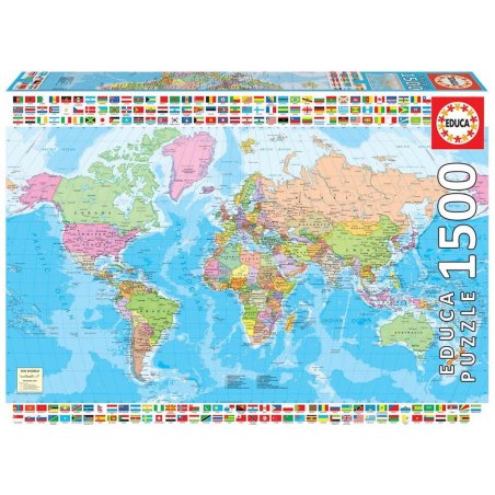 Puzzle Educa compatible - Mappe Monde (1500 pièces)