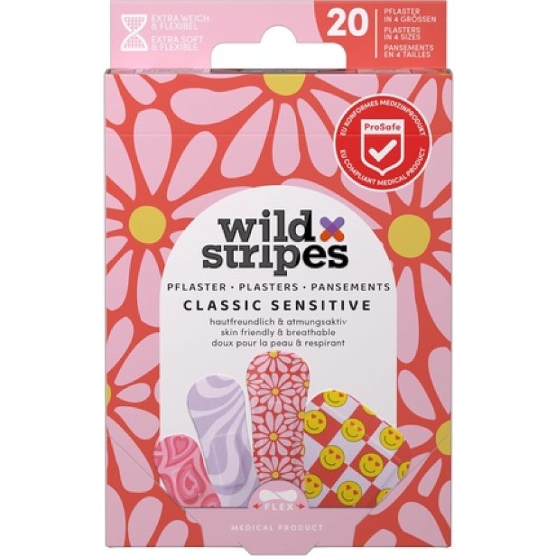 Wild Stripes Classic Sensitive Pastel Fun Hypoallergenic Plaster Set
