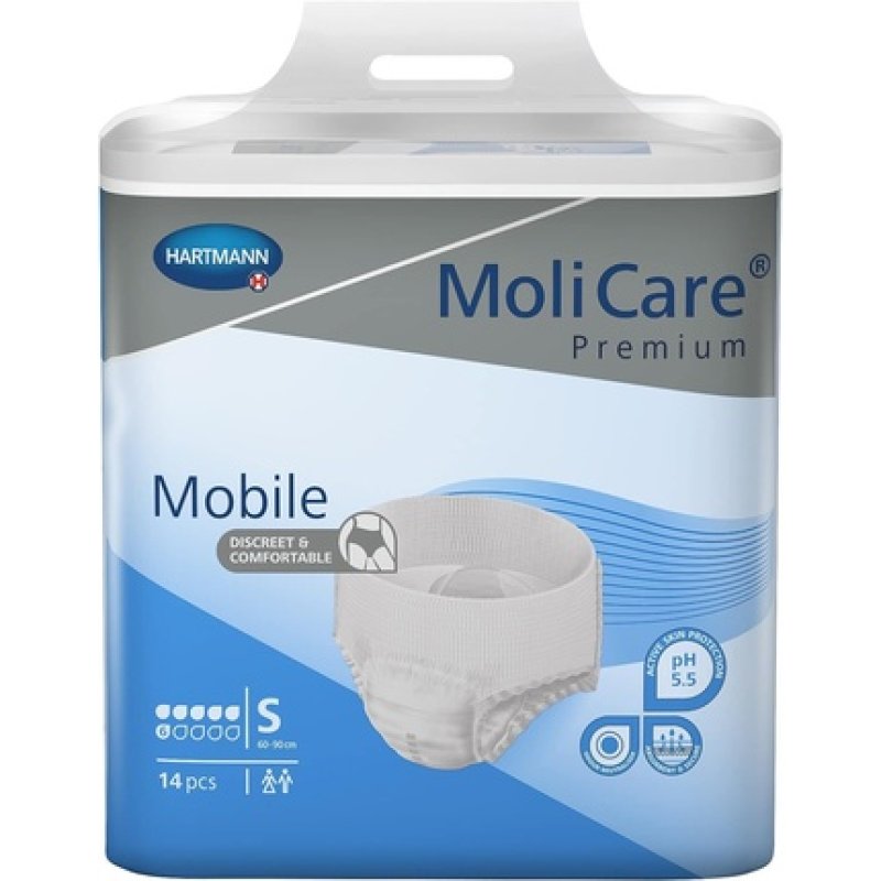 MoliCare Premium Mobile Disposable Pants for Incontinence 6 Drops Size S (60-90cm Hip Circumference) 14 Pieces