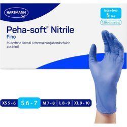 Pehasoft Nitrile Fino Powder-Free Non-Sterile Examination Gloves Size S - Pack of 150