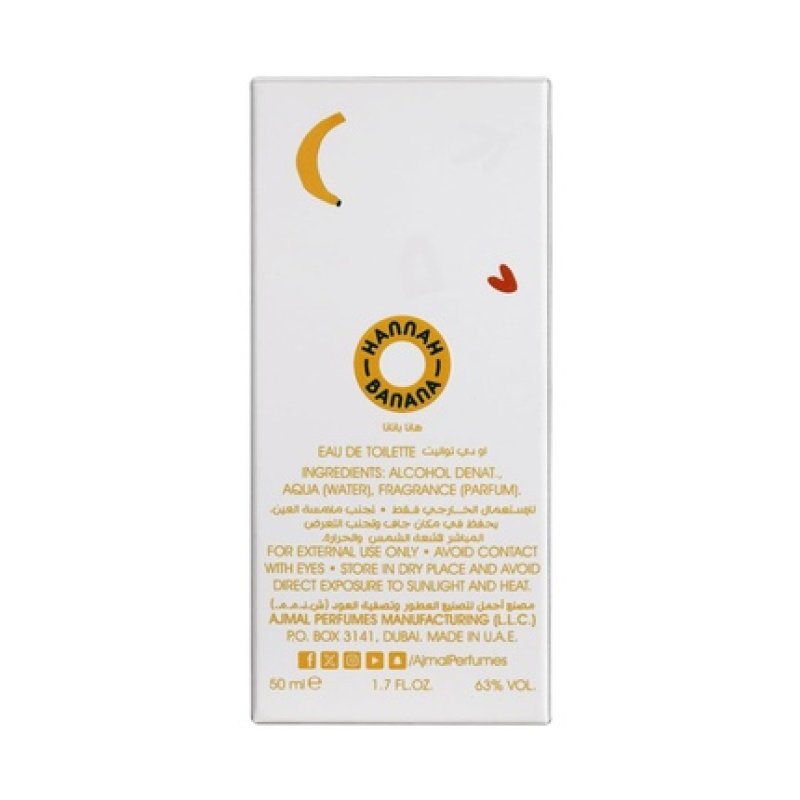 Ajmal Hannah Banana Eau De Toilette for Women 50ml Long Lasting Fragrance