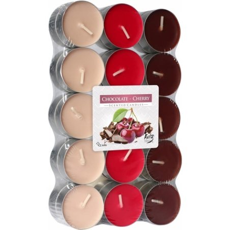 BISPOL Scented Tealights 30 Pieces - Chocolate Cherry