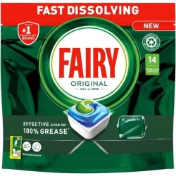 Fairy Original All In One Fast-Dissolving Dishwasher Tablets 14 Washes