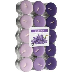 30 Bispol Tealight Heaters - Lavender Scented Aroma Candles, 4 Hour Burn Time, Certified European Production