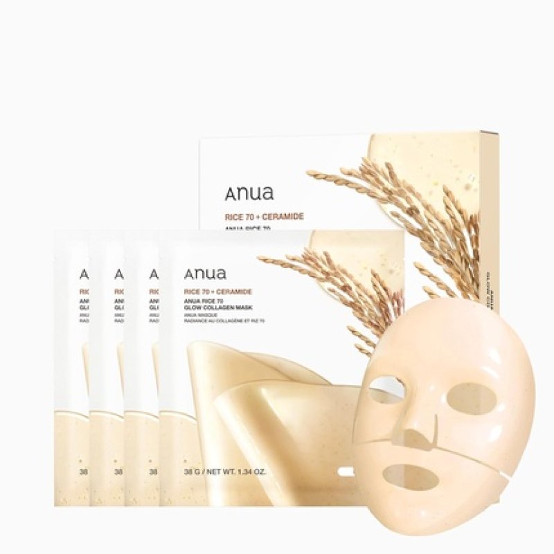 Anua Rice 70 Glow Collagen Overnight Face Mask for Glass Skin with Ceramide