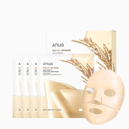 Anua Rice 70 Glow Collagen Overnight Face Mask for Glass Skin with Ceramide