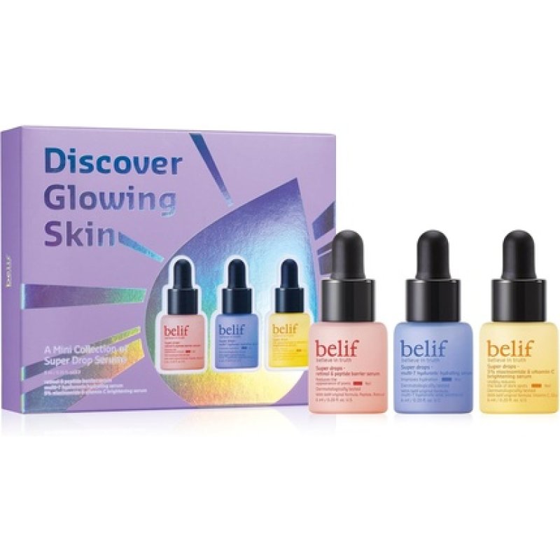 Belif Super Drops Discover Glowing Skin Mini Kit Travel Size Gift Set