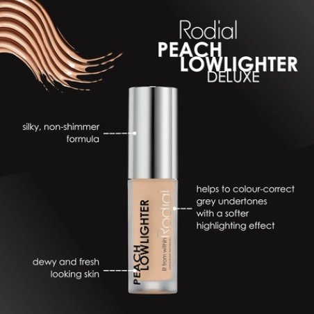 Rodial Peach Lowlighter Deluxe 1.6ml Non-shimmer Formula for Deeper Skin Tones Caffeine Hyaluronic Acid Vit E