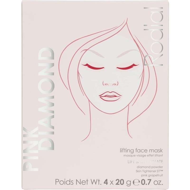 Rodial Pink Diamond Lifting Face Sheet Mask with Diamond Powder and Vitamin C - Pack of 4 Sachets