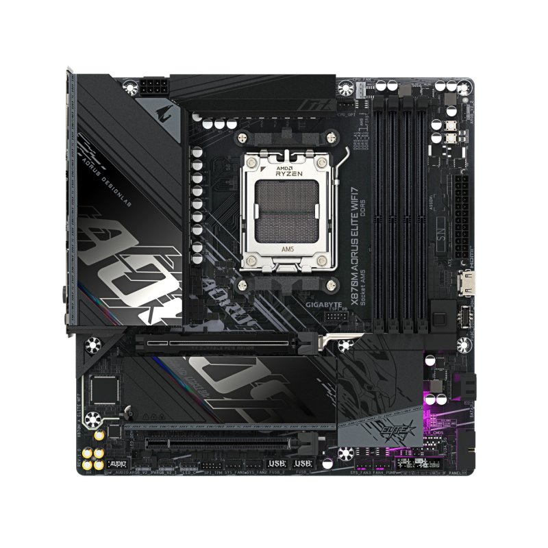 GIGABYTE X870M AORUS ELITE WIFI7 Motherboard - Supports AMD Ryzen 9000 CPUs, 14 2 2 Phases Digital VRM, up to 8200Hz