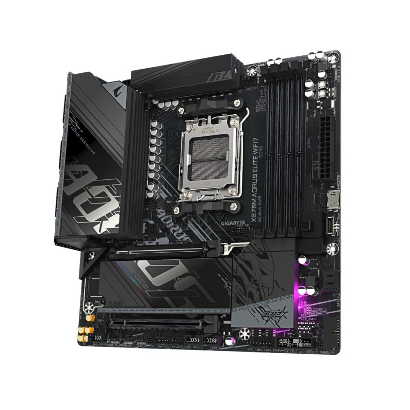 GIGABYTE X870M AORUS ELITE WIFI7 Motherboard - Supports AMD Ryzen 9000 CPUs, 14 2 2 Phases Digital VRM, up to 8200Hz