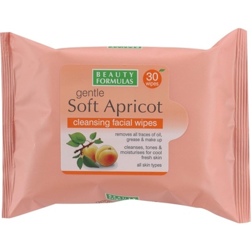 Beauty Formulas Gentle Soft Apricot Cleansing Facial Wipes 30 Sheets