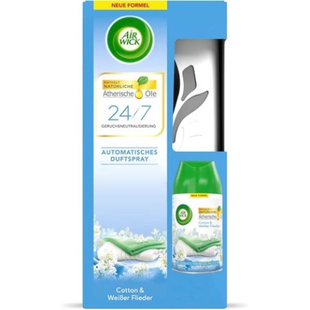 Air Wick Freshmatic Max Starter Set with Device and 1 Refill Battery Operated Scent Cotton and White Lilac