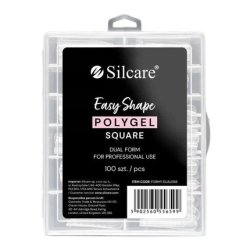 Silcare Dual Forms For Acrylic Gel Clear Square - 100 Pieces