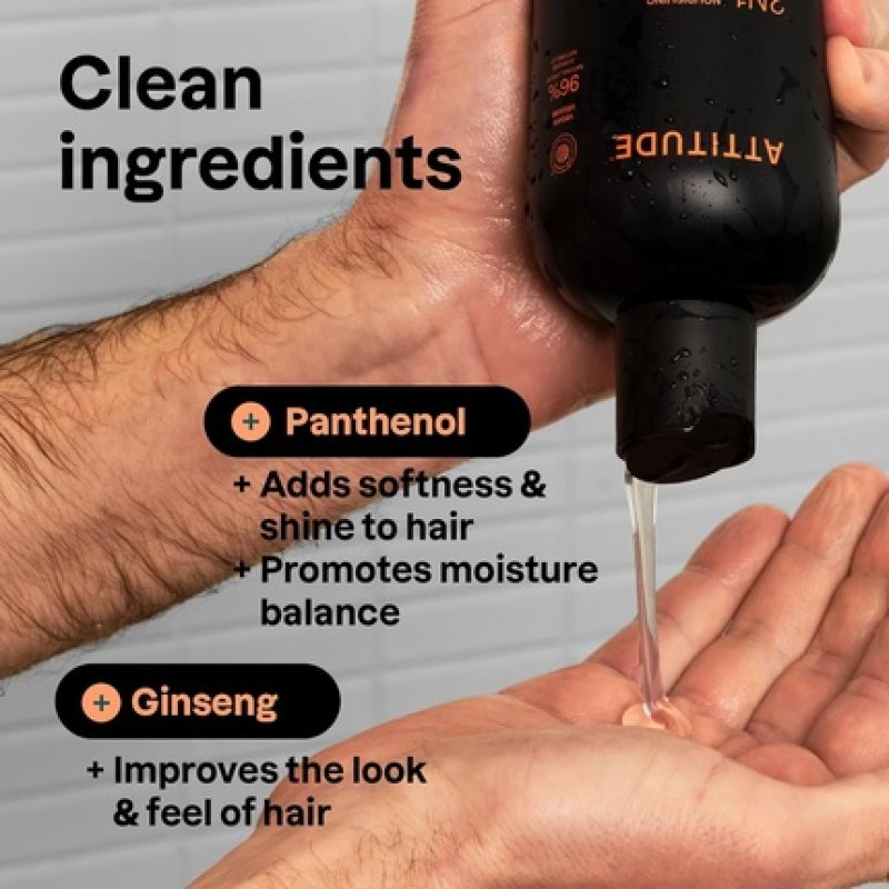 Attitude Men's 2-in-1 Shampoo and Conditioner Nourishing for Dry Hair