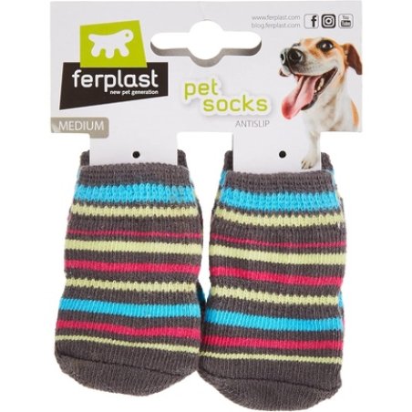 Ferplast Pet Socks Antislip Soft Dog Socks Mixed Colors