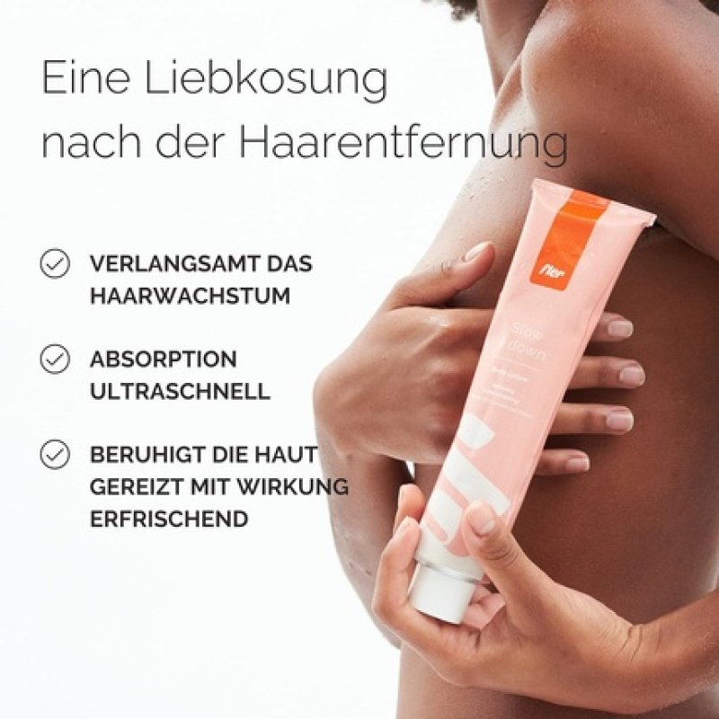 Fler Slow It Down Moisturizing Body Cream with Retarding Agent Post Hair Removal Soothing Irritated Skin Paraben and