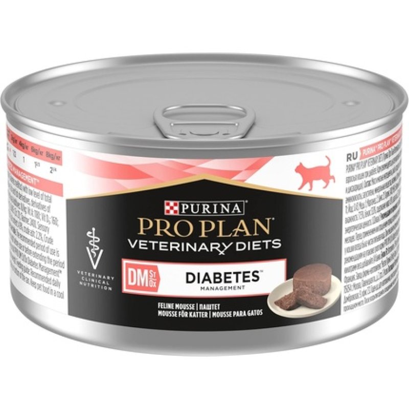 Pro Plan Veterinary Diets DM Diabetes Management Wet Cat Food 195g - Pack of 24