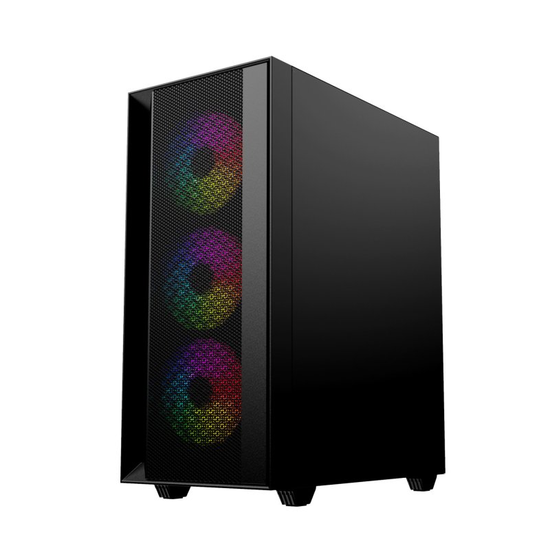 Gembird Fornax 4000 ARGB gaming ATX computer case Midi Tower backlight Black