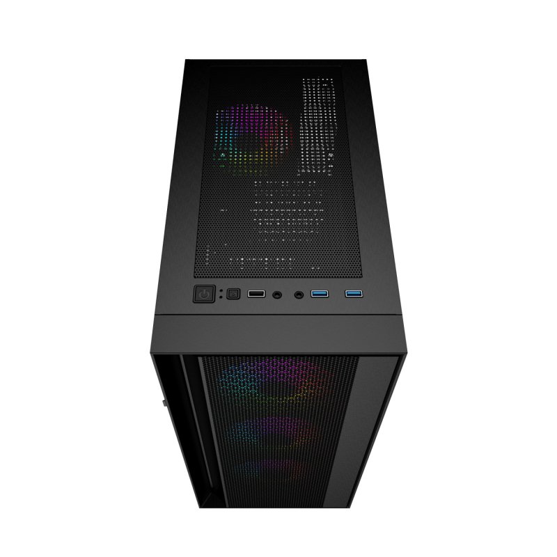 Gembird Fornax 4000 ARGB gaming ATX computer case Midi Tower backlight Black