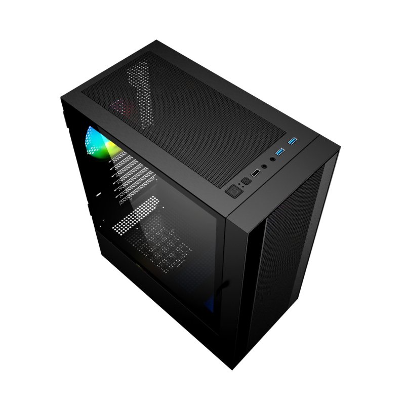 Gembird Fornax 4000 ARGB gaming ATX computer case Midi Tower backlight Black