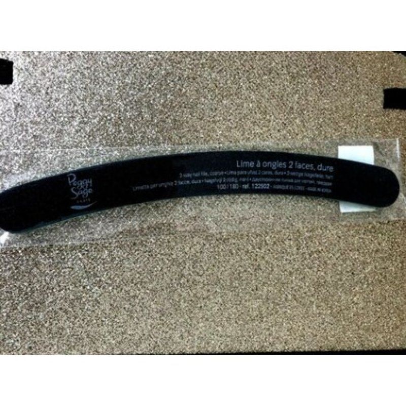 Peggy Sage Black Double-Sided Nail Files 100/180 Grit Banana Shape