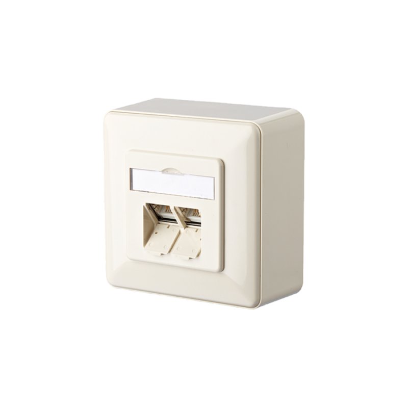 MetzConnect E-DAT C.6A Boîtier 2 ports blanc pur