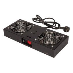 ROLINE 19" Unité de ventilation 2 ventilateurs pour boîtier mural noir