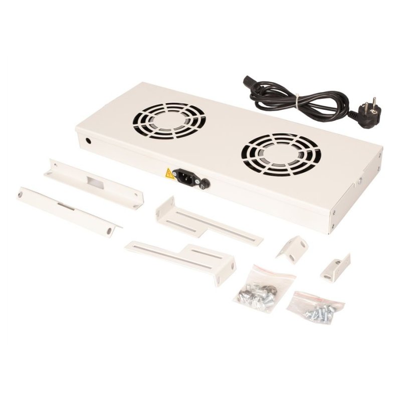 ROLINE 19" Unité de ventilation 2 ventilateurs ON/OFF, gris