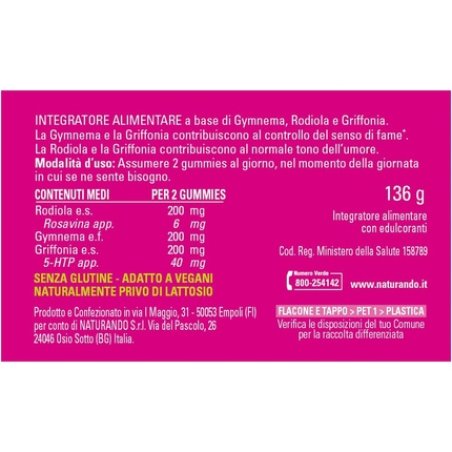 Naturando ADIPOXAN MENOFAME GUMMIES Food Supplement for Hunger Control with Gymnema, Rodiola and Griffonia