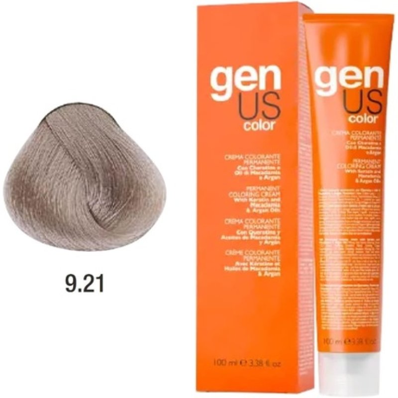 Genus Color 9.21 Very Light Ash Blonde Permanent Coloring Cream