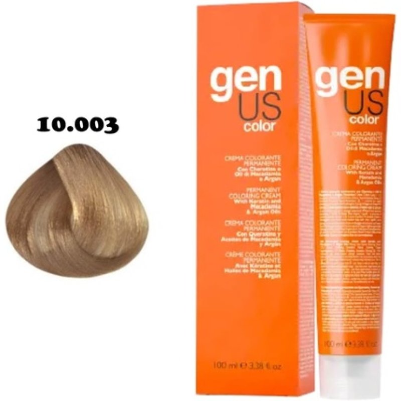 Genus Color 10.003 Warm Natural Platinum Blonde Permanent Coloring Cream