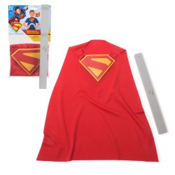 DC Comics , SUPERMAN Power Cape Set, Super Heroes Halloween Costume for Kids with Iconic Chest Plate, Dress-Up and
