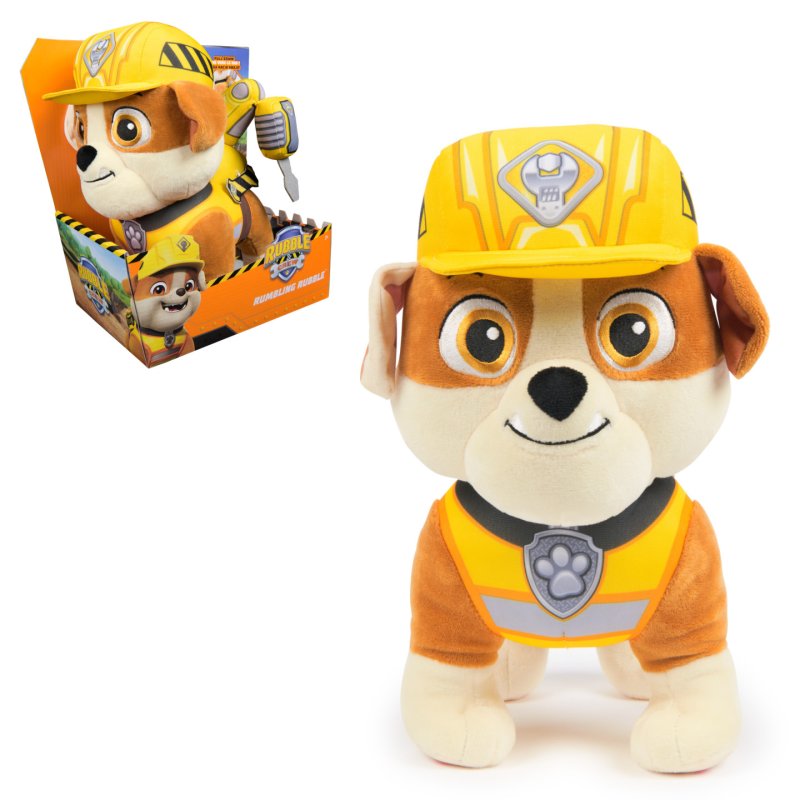 Rubble & Crew Rubble and Crew, Peluche Rumbling Rubble, jouet sensoriel interactif, chien en peluche, jouets pour