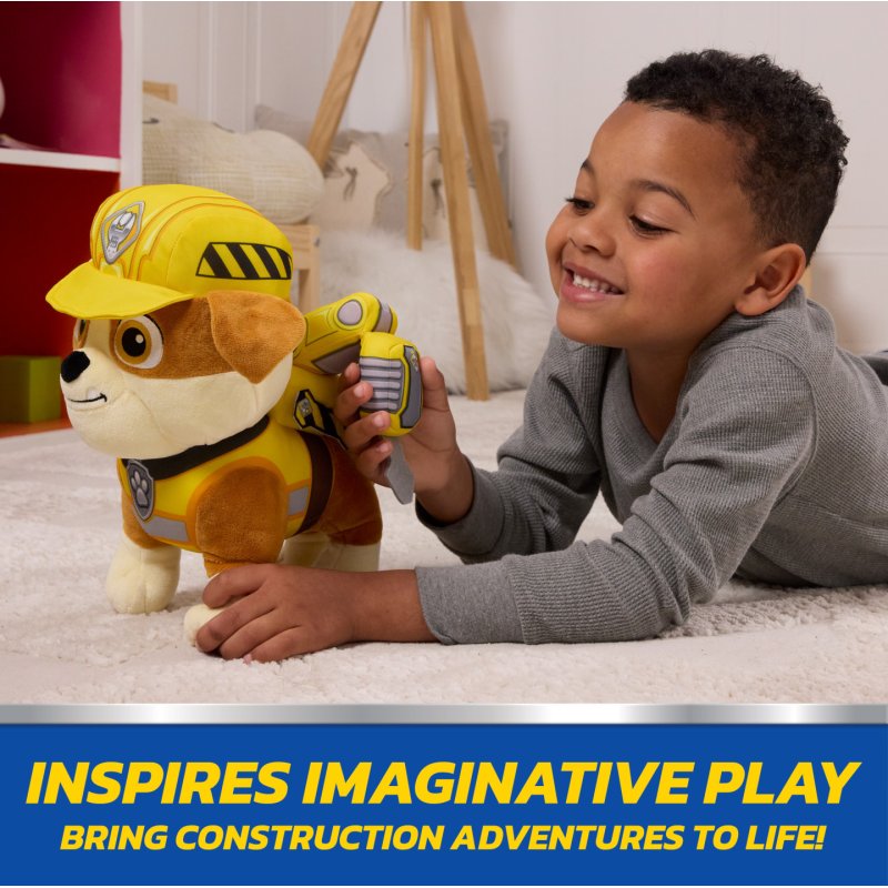 Rubble & Crew Rubble and Crew Rumbling Rubble Plush Toy, Interactive Sensory Toy, Dog Stuffed Animal, Kids Toys for