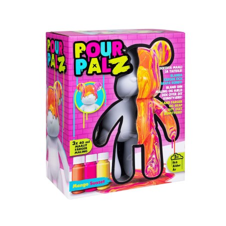 Pour Palz - DIY Paint Bear collectible - Mango Sunset