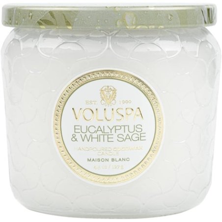 Voluspa Maison Blanc Petite Jar Candle Eucalyptus & White Sage