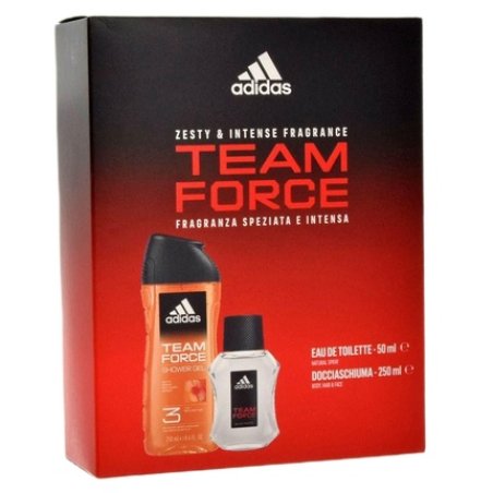 Adidas Team Force Eau De Toilette Spray 50ml Shower Gel 250ml Set