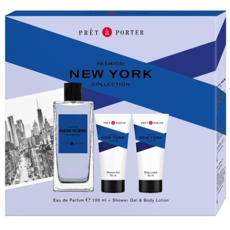 Coty Pret A Porter Fashion Man New York Eau De Cologne Spray 100ml Set With Body Balm 50ml And Shower Gel 50ml