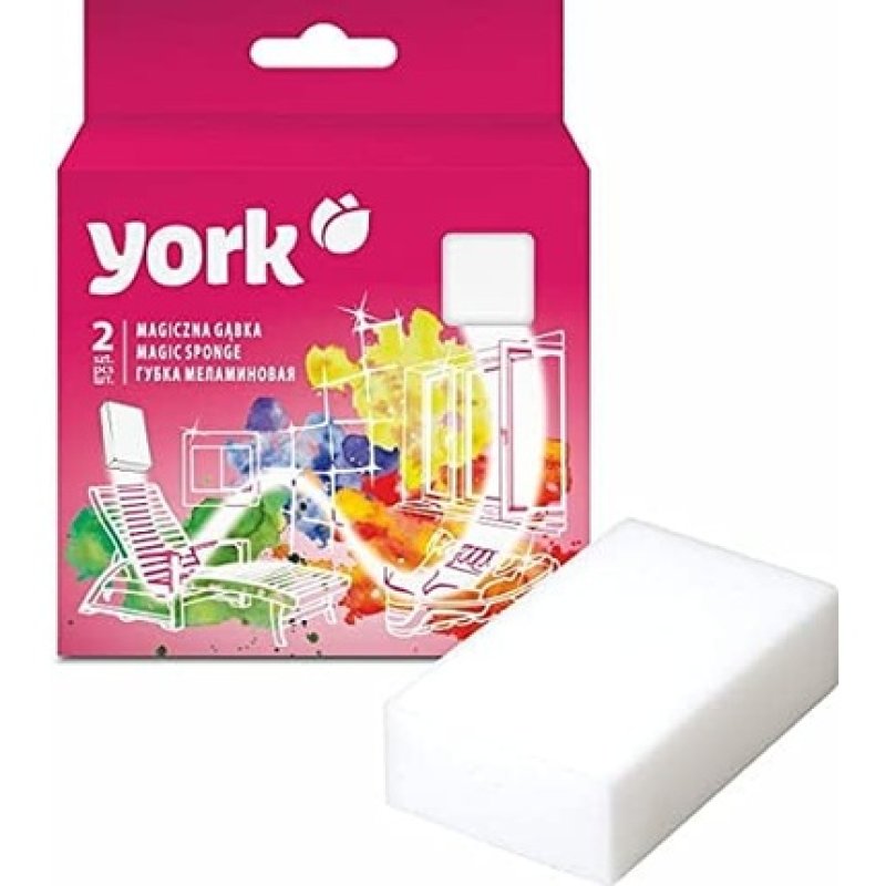 YORK Magic Sponge Melamine Foam for Walls, Furniture, Shoes - Pack of 2