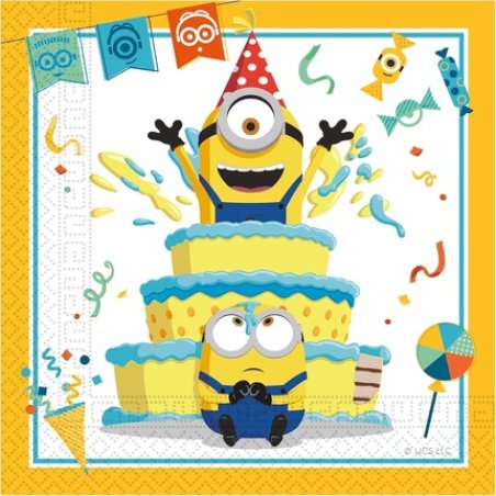 Procos Folat Minions Napkins 33x33cm - 20 Pieces