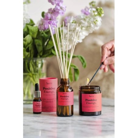 Aery Positive Energy Amber Aromatherapy Reed Diffuser 100ml Vegan & Cruelty-Free