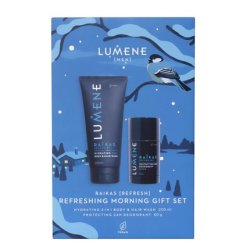 Lumene Raikas Refreshing Morning Gift Set Body & Hair Wash Gel 200ml Deodorant Stick 60g
