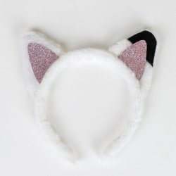 Gabby's Dollhouse Headband for Hair White Made with Resistant Materials Design Inspired in Panty Paws with Ears