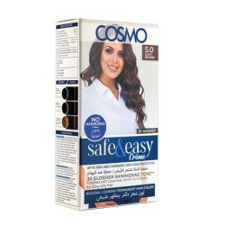 Cosmo Cosmetics Safe & Easy Cream No Ammonia Permanent Hair Color Kit Light Brown 50